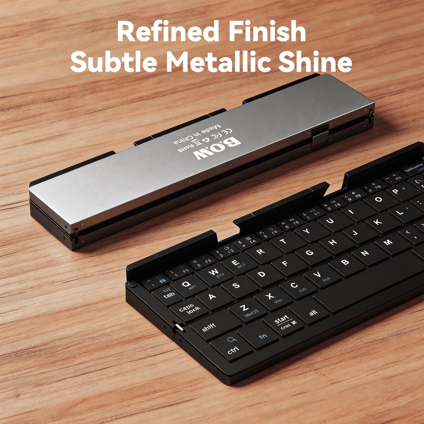 Foldable Bluetooth Keyboard with Magnetic Stand,Mini Keyboard for Tablet,Phones.Travel(Black）