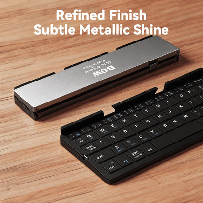 Foldable Bluetooth Keyboard with Magnetic Stand,Mini Keyboard for Tablet,Phones.Travel(Black）