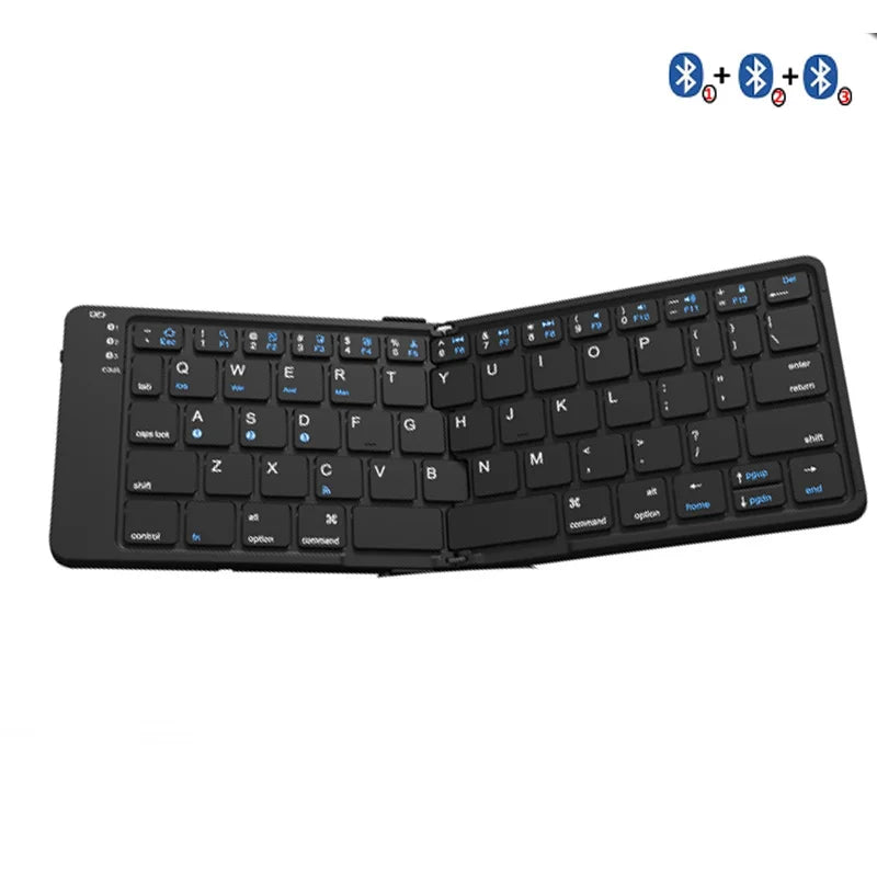 BOW Foldable Bluetooth Keyboard Rechargeable Wireless Keyboard Folding 2.4G Keyboard for Iphone Ipad Laptop Desktop