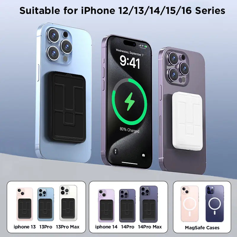 【Fathersdaygift】 10000Mah Magnetic Power Bank Wireless Portable Charger with USB-C Cable LED Display Foldable Battery Pack for Iphone17/ 16/15/14/13/12/Pro/Pro Max Series Charging Compact Silicone Black Chargeable Smartphone