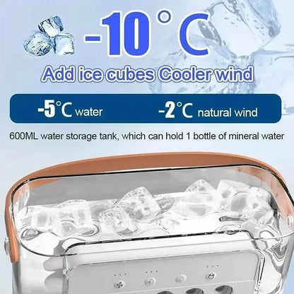 5-Hole Mist Cooling Multifunctional Misting Fan with 600ML Water Tank, 3 Mist Modes & 3 Speed Settings Fan with 7-Color LED Light, Portable Mini Fan for Desk & Outdoor Use
