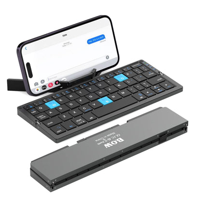 Foldable Bluetooth Keyboard with Magnetic Stand,Mini Keyboard for Tablet,Phones.Travel(Black）